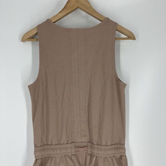 Athleta Farallon Romper Size Small Mocha Latte Sleeveless Shorts Stretch Knit - Picture 6 of 8